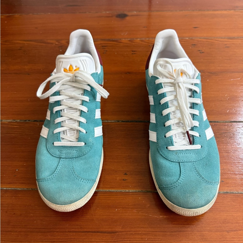 Adidas Gazelle Arctic Fusion Burgundy Teal Suede Athletic Sneakers Sz 10 ❤️🍄 - Picture 3 of 9